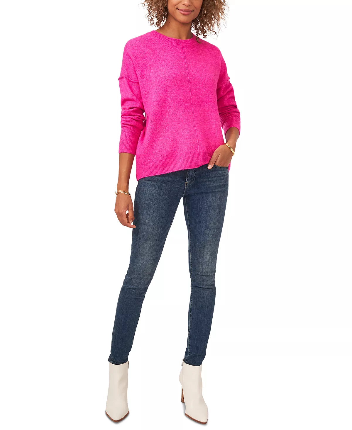 Vince Camuto Women's Long Sleeve Extend Shoulder Sweatshirt Color Frenzy Size S