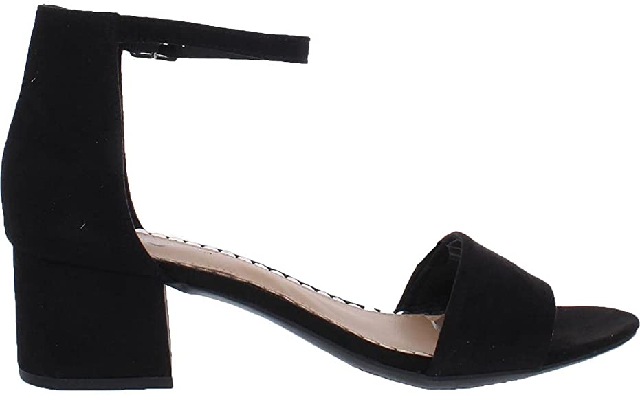 Sugar Women's Noelle Low Two Piece Block Heel Dress Sandals  Color Black Size 8.5M