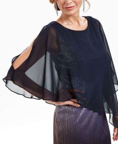 Connected Apparel Womens Ombre Angel Sleeve Cocktail Dress Color Blue Size 6