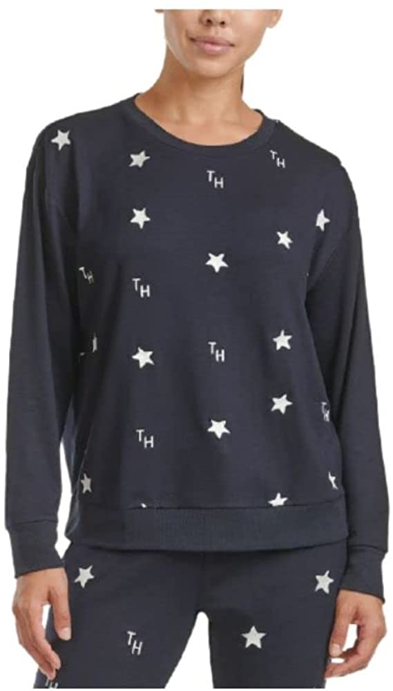 Tommy Hilfiger Women's Long Sleeve Cotton Tee Shirt Color Sleepy Stars Navy Size S