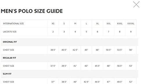 Lacoste Men's Classic Short Sleeve Piqué Polo Shirt Color Rill Light Blue Size 8/3XL