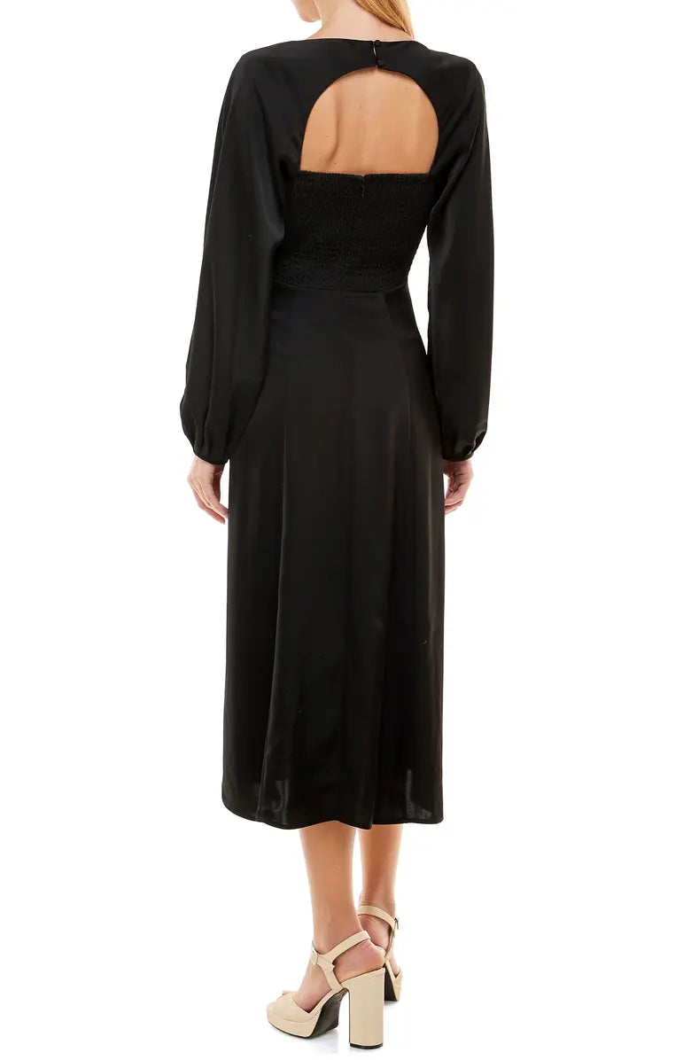 WAYF Sable Long Sleeve Bustier Dress Color Black Size L