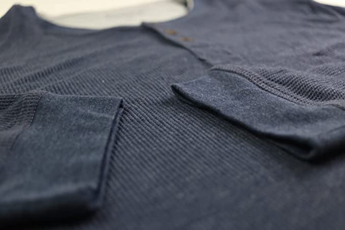 Club Room Men's Thermal Henley Shirt Color Navy Size XXL