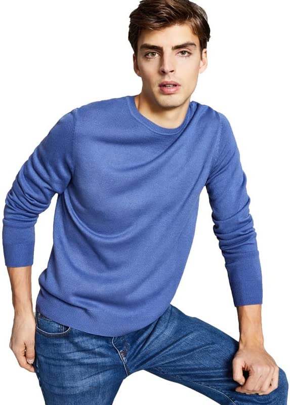And Now This Men's Solid Sweater Color Dusty Blue Size L