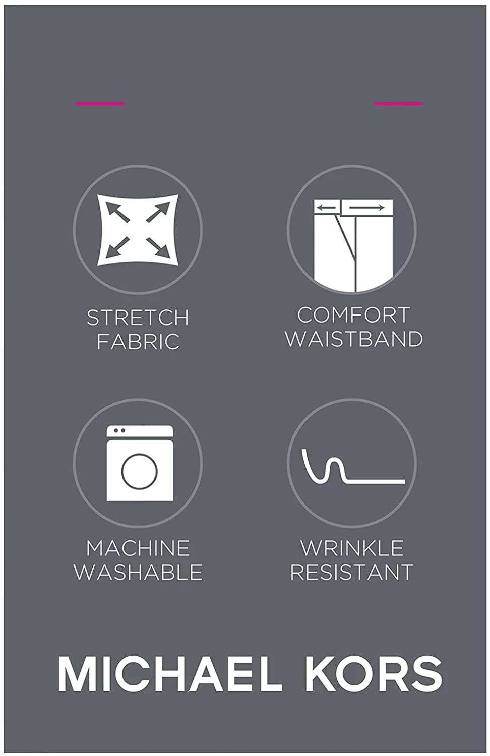 Michael Kors Men’s Flat Front Finished Solid Dress Pants Color: Black 38Wx30L