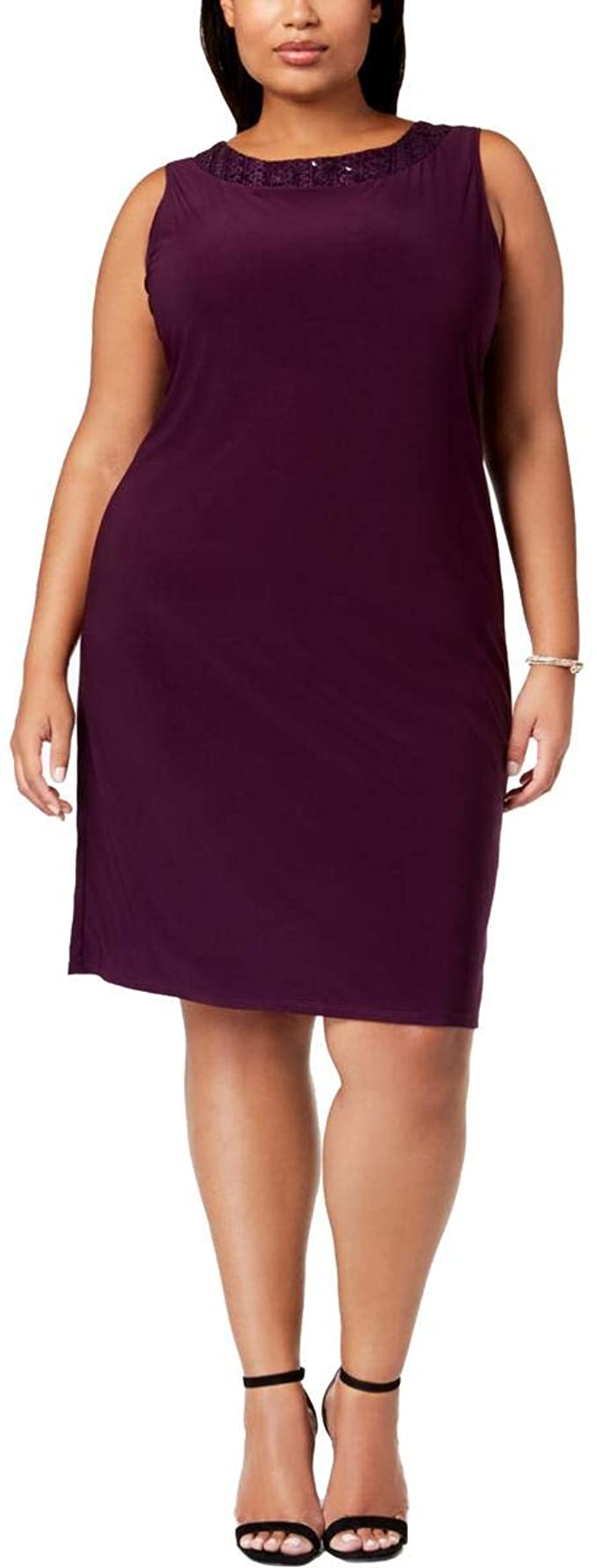 R&M Richards 2-Pc Godet Duster Jacket Dress Style 3221W Color Plum