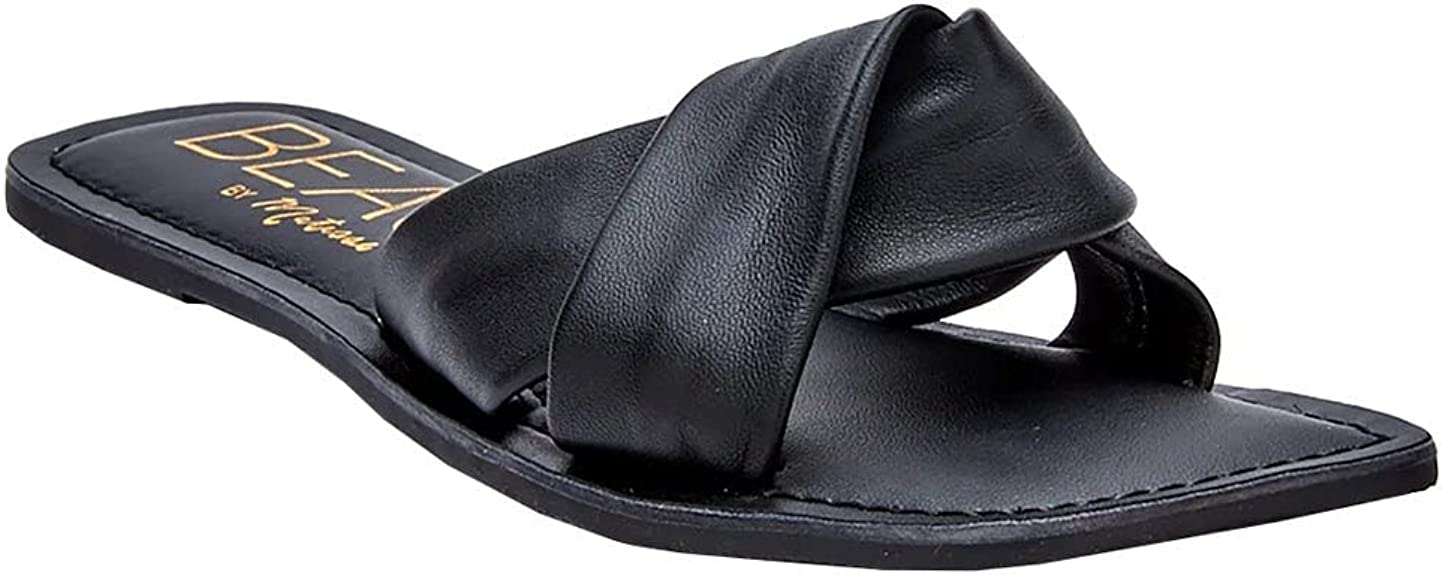 Matisse Beach by Matisse Womens Ancho Slide Sandals Color Black Leather Size 8M