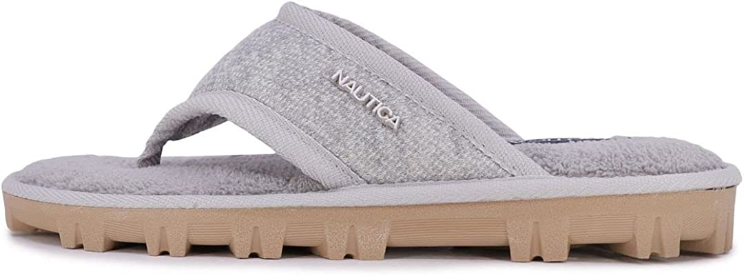 Nautica Womens Haji Plush Thong Slippers Color Gray Size 8M