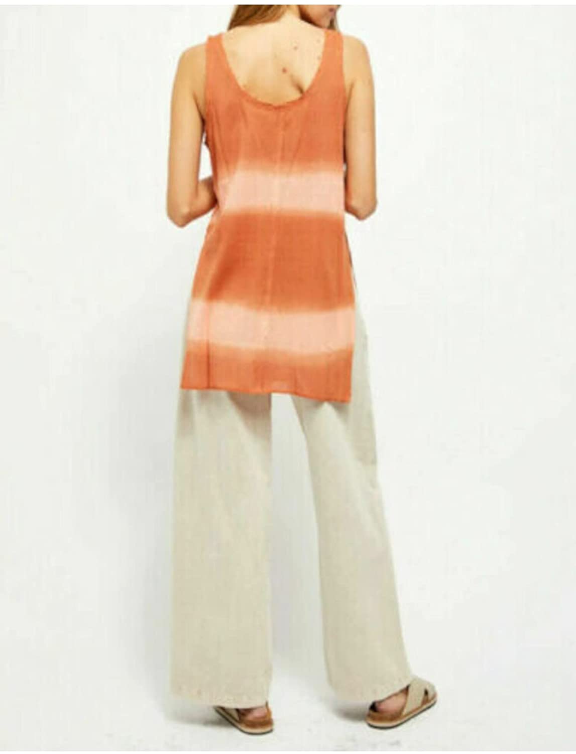 Free People Women's Joni Long Knit Tank Top Color Citrus Sunset Size XL