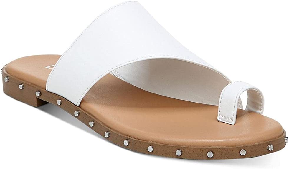 bar III Womens Hattiep Toe Loop Assymetric Slide Sandals Color White Size 7M