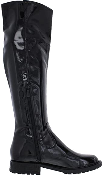 GUESS Women's Raniele Patent Stretch Over-The-Knee Boots Black Size 7M