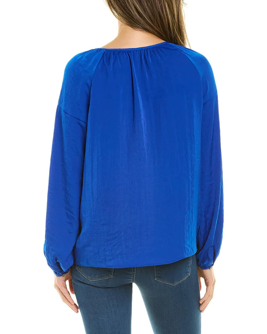 Vince Camuto Keyhole Front Blouse Color Cobalt Size XS