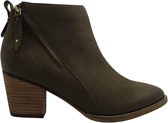 Aqua College Womens Nancy Leather Almond Toe Ankle Color Taupe Nubuck Size 9.5M