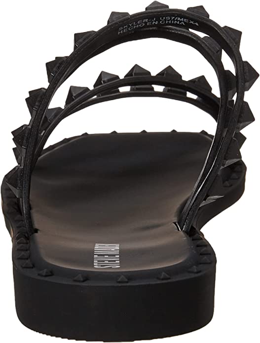 Steve Madden Womens Skyler-J Studded Flat Sandal Color Jelly Black Size 8M