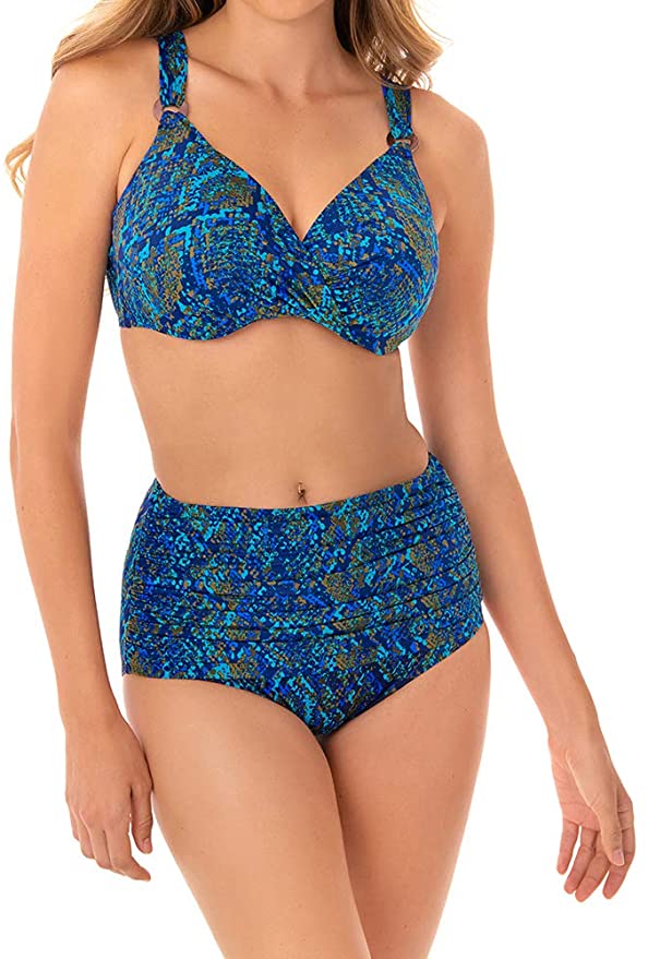 Miraclesuit Women's Swimwear Basilisk Plunge D-DDD Cup Sized Bra Underwire Bikini Bathing Suit Top