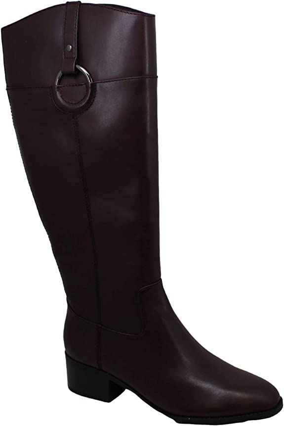 Alfani Women's Bexleyy Wide-Calf Riding Boots Color Cognac Leather Size 7M