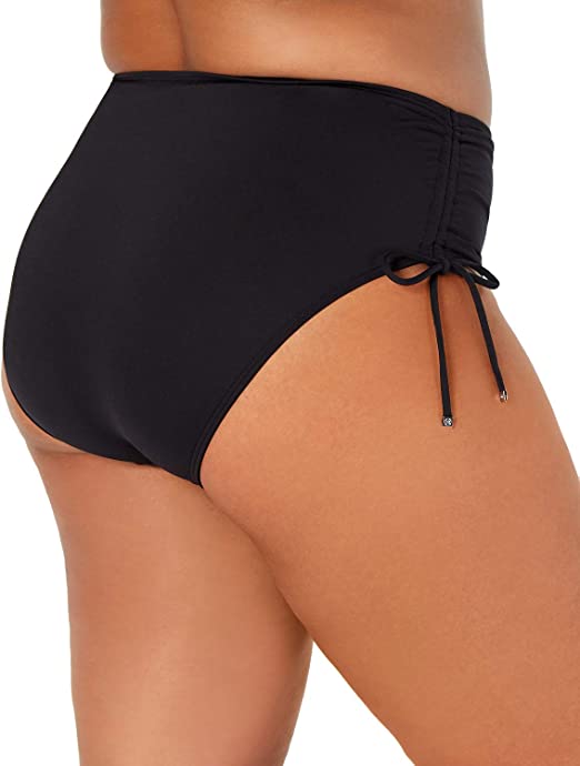 Michael Kors Plus Size Ruched Hipster Bikini Bottoms Color Black Size 22W