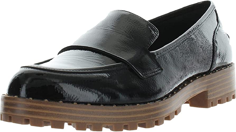 Vince Camuto Women's Golinda Lug-Sole Loafers Color Black Leather Size 10M