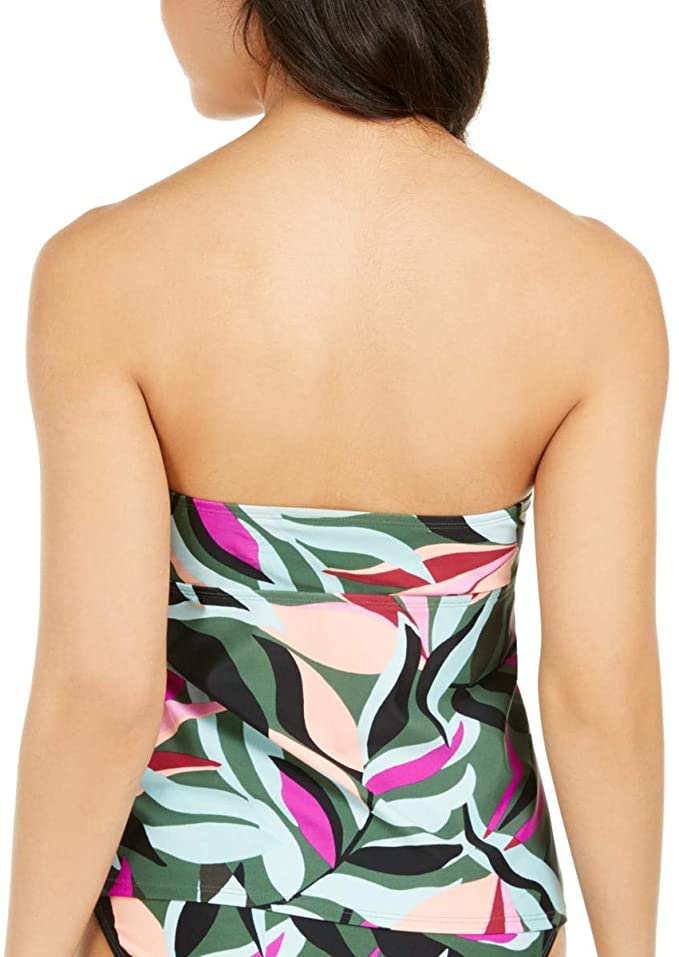 Hula Honey Women's Juniors Hyper Tropics Printed Strapless Swim Top Separates Size XS