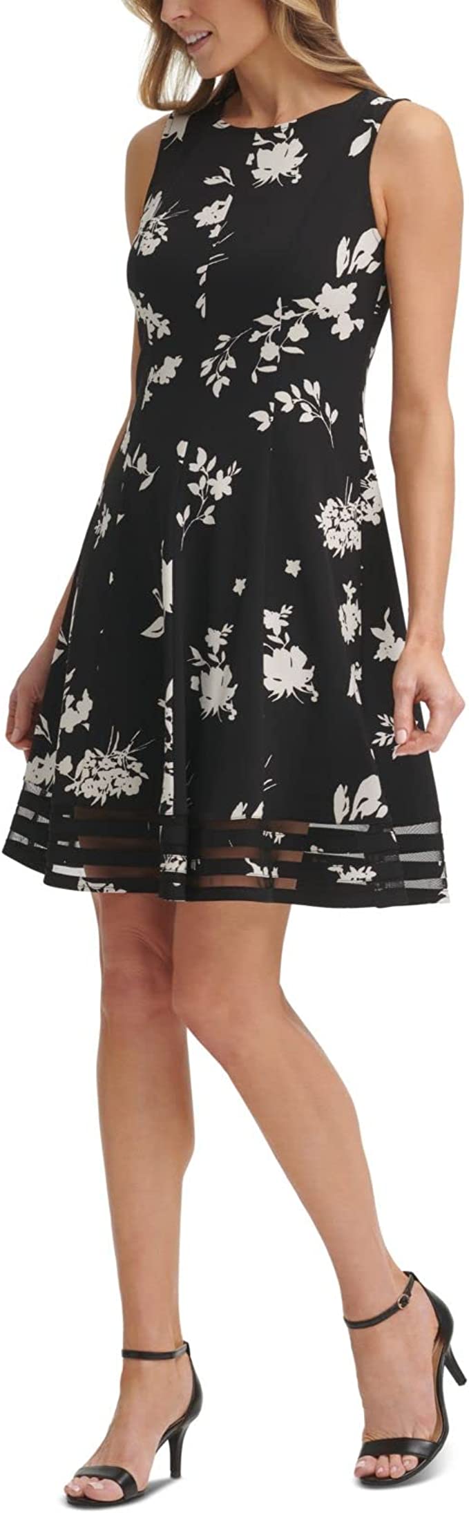 Jessica Howard Women’s Petite Floral Illusion Fit Flare Dress Size 10P