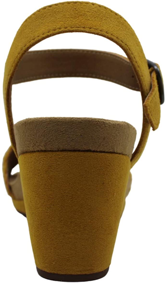 Lucky Brand Women’s Kenette Leather Open Toe Casual Platform Size 7W