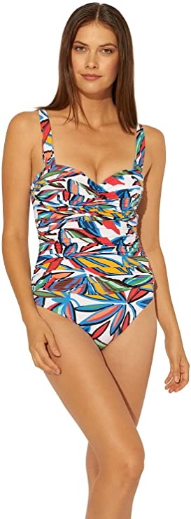 Bleu Rod Beattie Lush Life Shirred Underwire One-Piece Swimsuit Multicolor Size 4