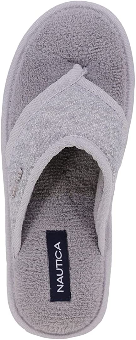Nautica Womens Haji Plush Thong Slippers Color Gray Size 8M