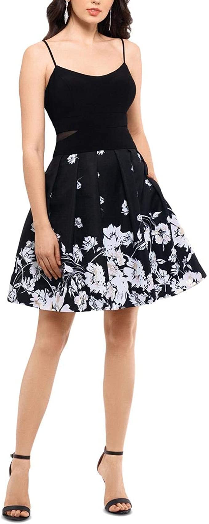 Xscape Women’s Skirt Fit & Flare Cocktail Dress Color Black-Ivory Size 8