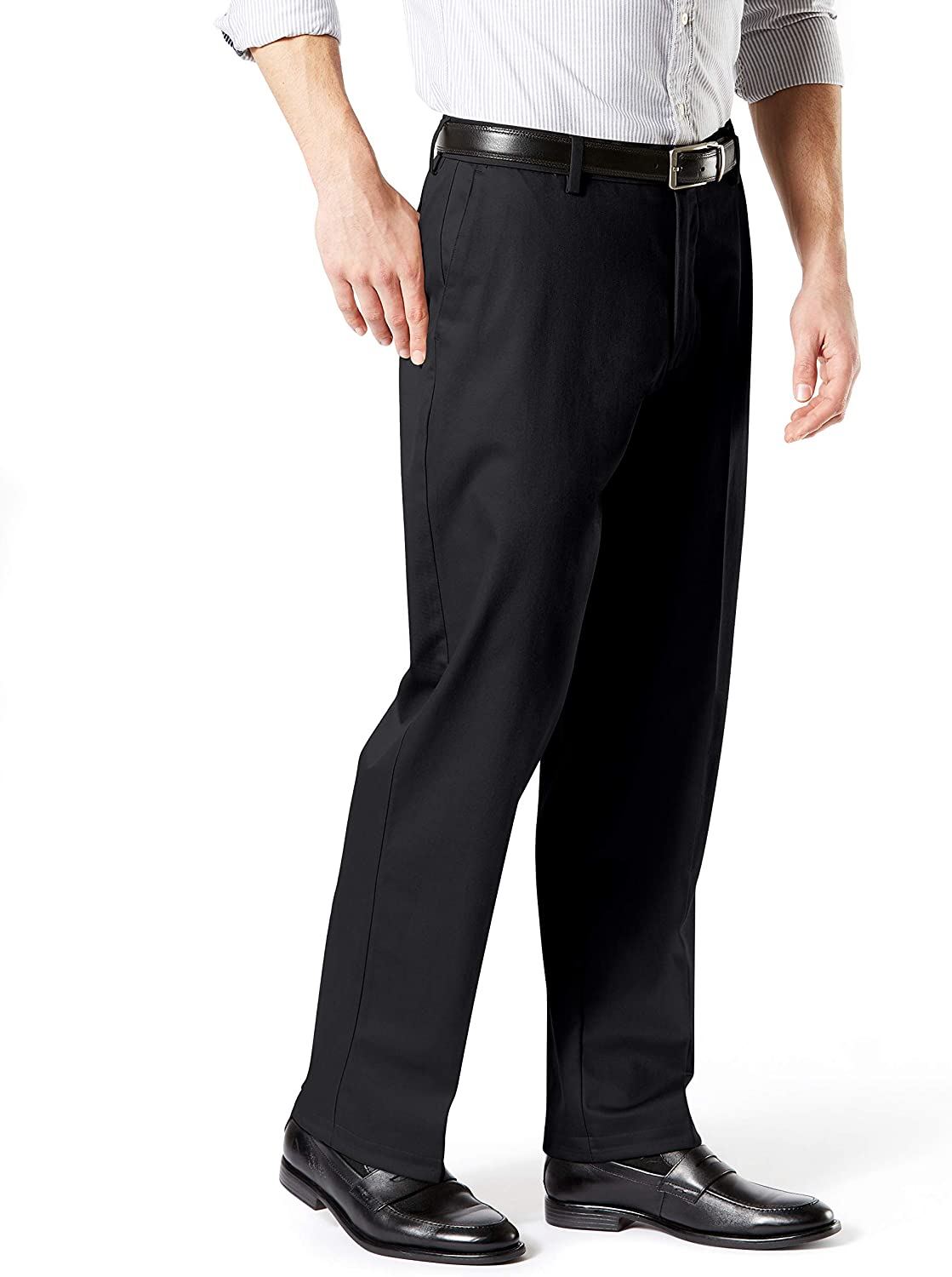 Dockers Men's Signature Classic-Fit Stretch Pants Color Khakis Black W36xL32