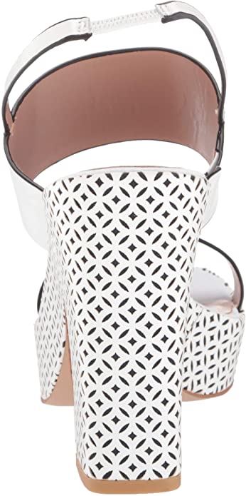 Zac Posen Women's Platform Sandal Cutout Leather Wrapped Wedge Color White Leather