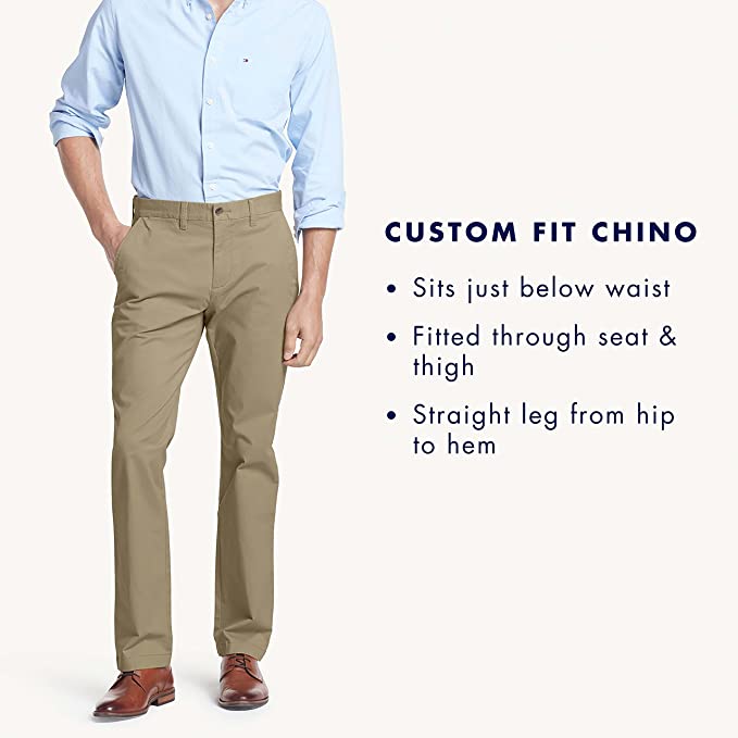 Tommy Hilfiger Men's Comfort Stretch Cotton Chino Pants Color Bright White W30xL32