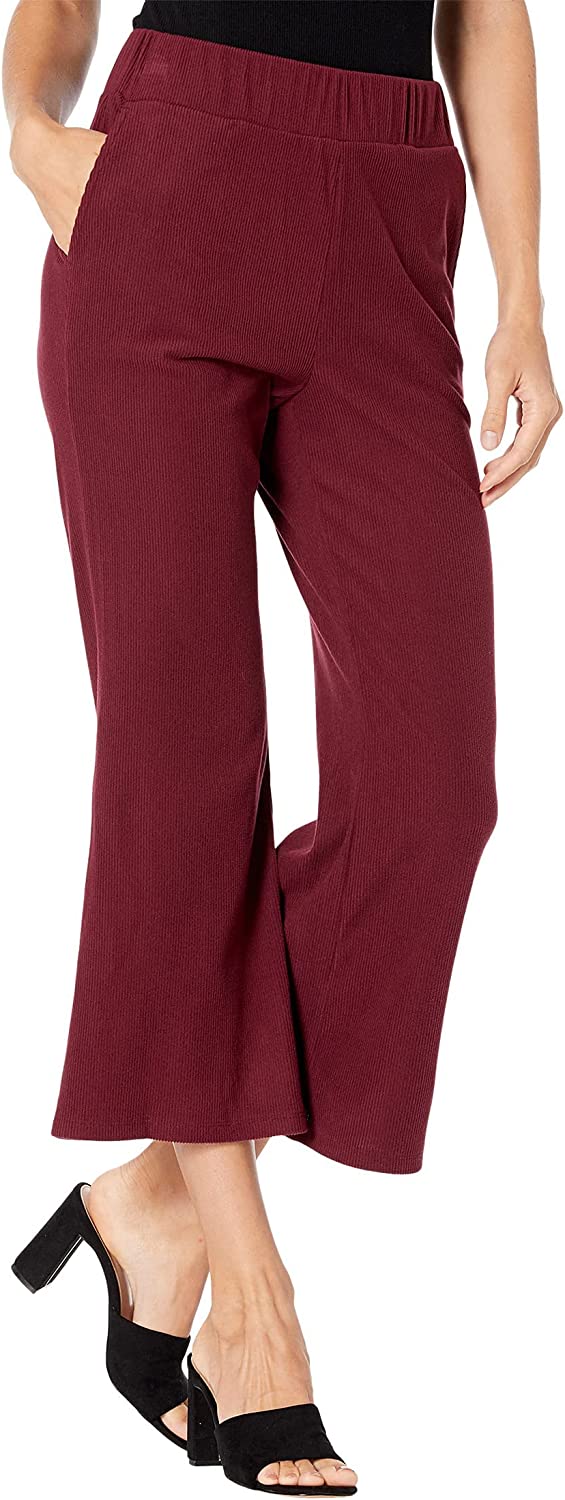 Michael Kors Ribbed Kick-Flare Pants Color Dark Ruby Size XS