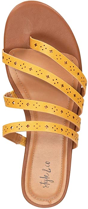 Style & Co. Womens Barrees Open Toe Casual Strappy, Yellow Bmblebee,   Size 7.5M