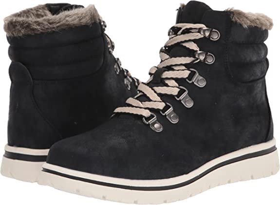 CLIFFS BY WHITE MOUNTAIN Women's Hallett Casual Hiker Booties Color Black Fabric Size 6.5M