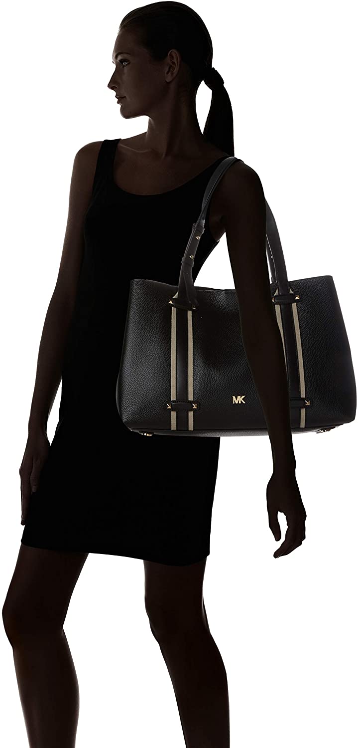 Michael Kors Raven Large Shoulder Tote Style 30H6SRXE3L Black/Silver