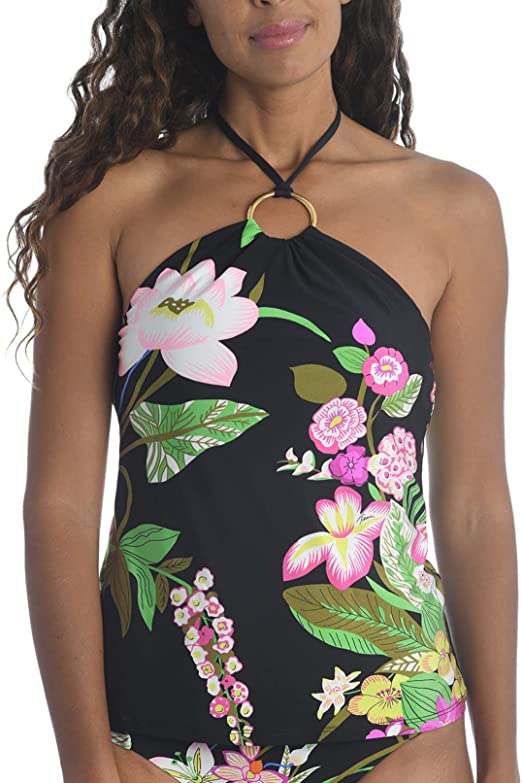 Trina Turk Standard Halter Bandeau Tankini Top Color Multi/Moonlit Lotus Size 4