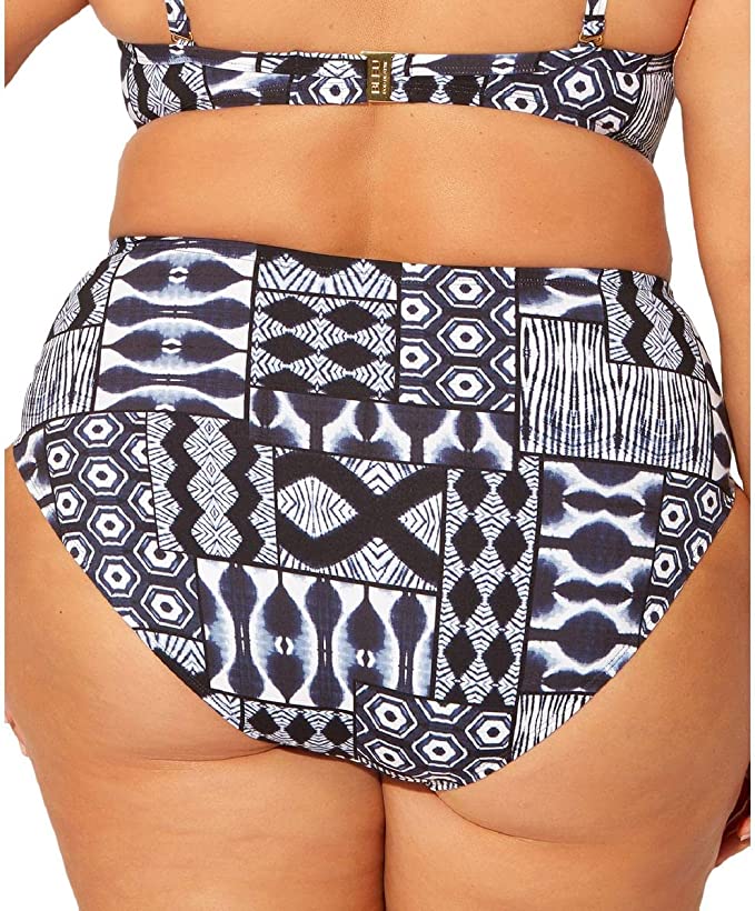 Bleu Rod Beattie Womens Plus Printed High Waist Swim Bottom Color Navy Multi Size 22W