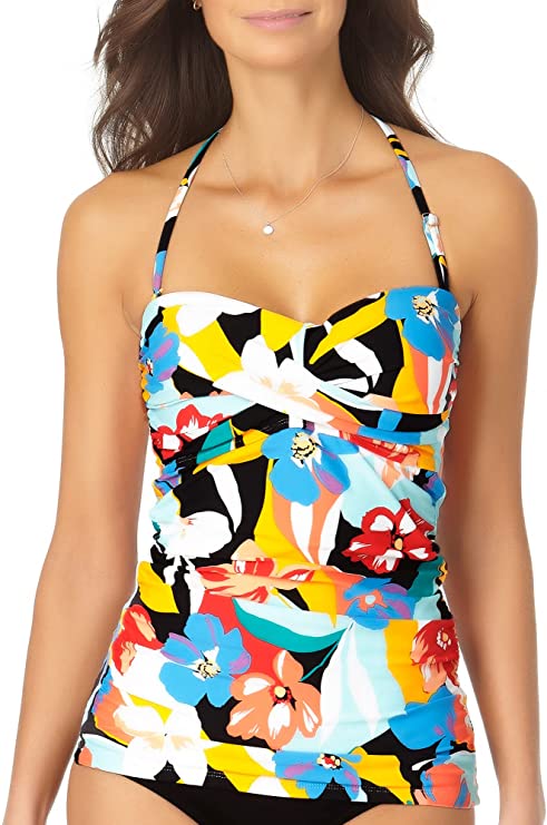 Anne Cole Signature Modern Blooms Twist Bandini Top Multicolor Size S