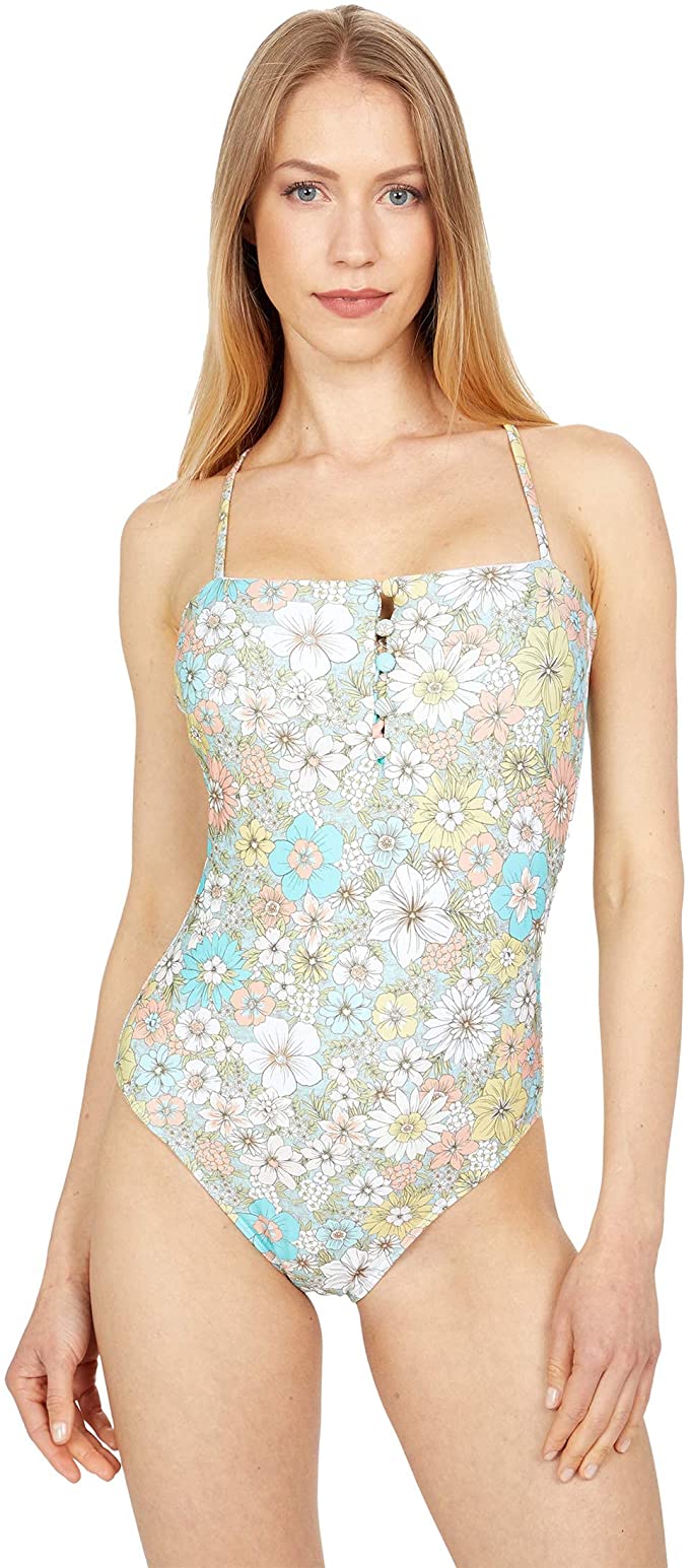 O'NEILL Women's Praia Wildflower One-Piece Color Seaglass Size XL