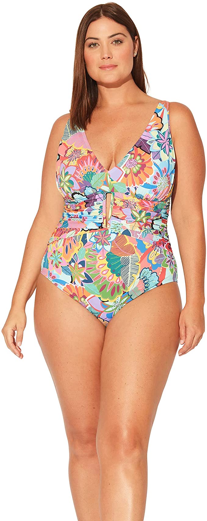 Bleu Rod Beattie Plus Size Make It Pop Off-The-Shoulder Mio Multicolor Size 16W