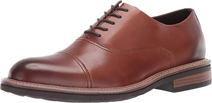 Kenneth Cole Reaction Men's Klay Flex Cap-Toe Oxford Color Cognac Size 9.5M