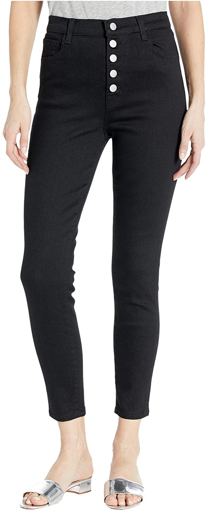 J Brand Women's Lillie High Rise Cropped Capri Pants Color Black Size 24