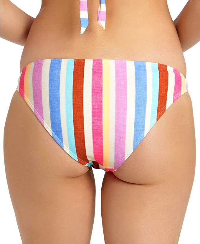 California Waves Juniors' Striped Ring Hipster Bikini Swim Bottom Multicolor