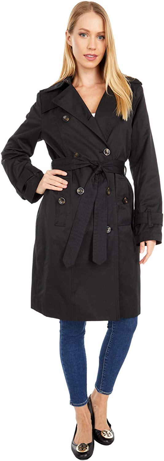 LONDON FOG Women’s Double Breasted Classic Rain Trench Coat L721969T74