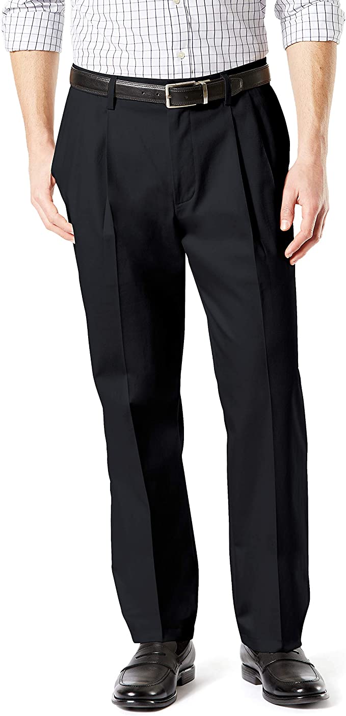 Dockers Men's Classic Fit Signature Khaki Lux Stretch Pants Color Black W40xL32