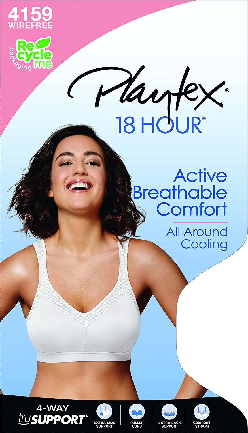 Playtex Women's 18 Hour Active Lifestyle Full Coverage Bra #4159 Color: Nude Size 44DDD