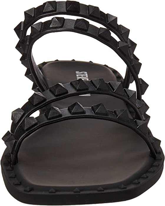 Steve Madden Womens Skyler-J Studded Flat Sandal Color Jelly Black Size 8M