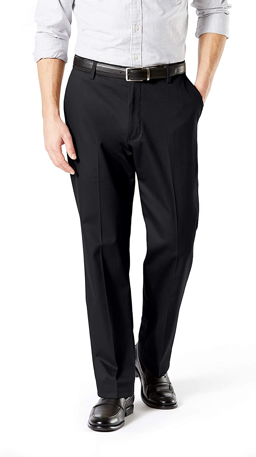 Dockers Men's Signature Classic-Fit Stretch Pants Color Khakis Black W36xL32