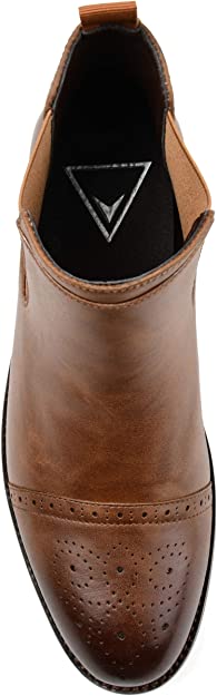 Vance Co. Garrett Mens Cap Toe Chelsea Boot Color Tan Size 8.5W