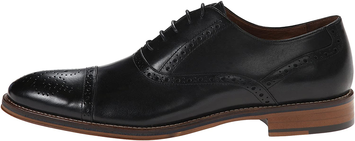 Johnston & Murphy Men’s Conard Cap Toe|Hand-Burnished Leather|Rubber Sole Size 8